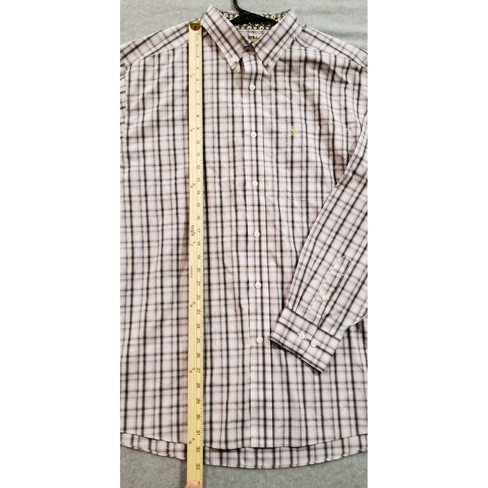 Ariat Men's Long Sleeve Button Down Shirt Size XL, Blue, Wrinkle-Free, Plaid - Picture 3 of 10